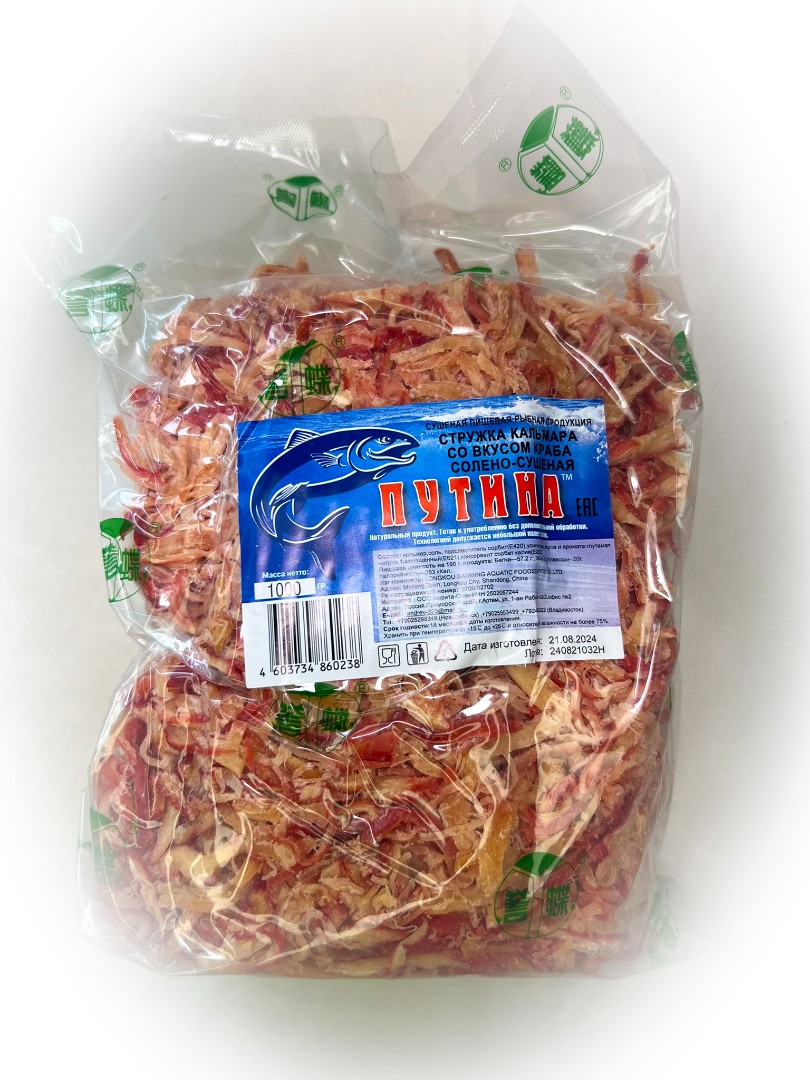 Кальмар стружка со вкусом краба "Розовая" (ПУТИНА) в Дмитровграде