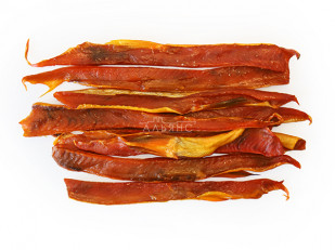 Корюшка вяленая с икрой: Горбуша теша (брюшки) холодного копчения